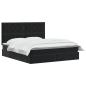 Preview: LED-Speicherbett mit Matratze Schwarz 180 x 200 cm Samt