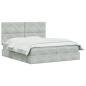 Preview: LED-Speicherbett mit Matratze Hellgrau 180 x 200 cm Samt