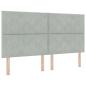 Preview: LED-Speicherbett mit Matratze Hellgrau 180 x 200 cm Samt