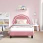 Preview: Kinderbettgestell mit Kopfteil Rosa 80 x 160 cm Samt