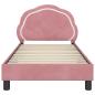 Preview: Kinderbettgestell mit Kopfteil Rosa 80 x 160 cm Samt