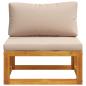 Preview: Sofa-Mittelteil mit Kissen 100 % Polyester Solid-Acacia Natur
