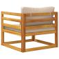 Preview: Ecksofa mit Kissen 100 % Polyester Solid-Acacia Natur