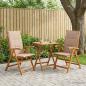 Preview: ARDEBO.de - Klappbare Gartenstühle 2 stk. Natur Massivholz Akazie hochlehner