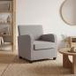 Preview: ARDEBO.de - Sessel Hellgrau Lammfell-Imitat