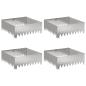 Preview: Raseneinfassung 4 stk. 60 x 60 x 20 cm Stahl Silber