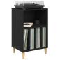 Preview: Plattenspielerst?nder Schwarz Eichen-Optik 47 x 39,5 x 74,5 cm