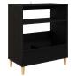 Preview: Plattenspieler Stand Schwarz Eichen-Optik 71 x 39,5 x 83 cm