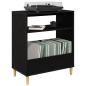 Preview: Plattenspieler Stand Schwarz Eichen-Optik 71 x 39,5 x 83 cm