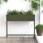 Preview: ARDEBO.de - Hochbeet Gartenpflanzer Olivgrün 100 x 26 x 82 cm Stahl