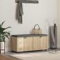 Preview: ARDEBO.de - Flurbank mit Kissen mit Regal Sonoma-Eiche 100 x 38 x 46 cm