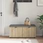 Preview: Flurbank mit Kissen mit Regal Sonoma-Eiche 100 x 38 x 46 cm