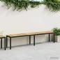 Preview: ARDEBO.de - Gartenbank 201 x 35 x 45 cm Massivholz Akazie Weiß und Schwarz