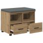 Preview: Schuhbank mit Kissen Artisan-Eiche 60 x 38 x 46 cm