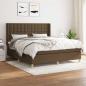 Preview: ARDEBO.de - Boxspringbett mit Matratze Dunkelbraun 160x200 cm Stoff