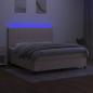 Preview: Boxspringbett mit Matratze & LED Creme 180x200 cm Stoff