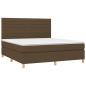 Preview: Boxspringbett mit Matratze & LED Dunkelbraun 160x200 cm Stoff