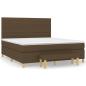 Preview: Boxspringbett mit Matratze Dunkelbraun 160x200 cm Stoff