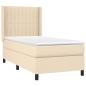 Preview: Boxspringbett mit Matratze Creme 90x190 cm Stoff