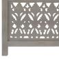 Preview: 3tlg. Raumteiler Handgeschnitzt Grau 120×165cm Mango Massivholz