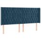 Preview: Kopfteil mit Ohren Dunkelblau 183x16x118/128 cm Samt