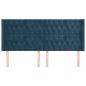 Preview: Kopfteil mit Ohren Dunkelblau 183x16x118/128 cm Samt