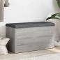 Preview: ARDEBO.de - Sitzbank mit Stauraum Grau Sonoma 82x42x45 cm Holzwerkstoff