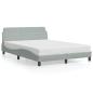 Preview: Bettgestell "Dover" Hellgrau 137x190 cm Samt