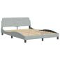 Preview: Bettgestell "Dover" Hellgrau 137x190 cm Samt