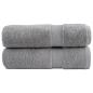 Preview: Premium Badetücher SOLUND 2 Stk. Grau 100x150 cm 600 g/m²