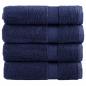 Preview: Premium Duschtücher SOLUND 4 Stk. Marineblau 70x140 cm 600 g/m²