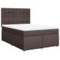 Preview: Boxspringbett mit Matratze Dunkelbraun 160x200 cm Stoff
