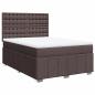 Preview: Boxspringbett mit Matratze Dunkelbraun 160x200 cm Stoff