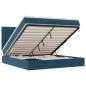 Preview: Ottoman-Bett mit Matratzen & LEDs Dunkelblau 180x200 cm Samt