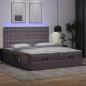 Preview: Ottoman-Bett mit Matratzen & LEDs Grau 160x200 cm Kunstleder