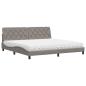 Preview: Bett mit Matratze Taupe 200x200 cm Stoff