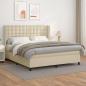 Preview: ARDEBO.de - Boxspringbett mit Matratze Creme 160x200 cm Kunstleder