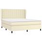 Preview: Boxspringbett mit Matratze Creme 160x200 cm Kunstleder