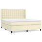 Preview: Boxspringbett mit Matratze Creme 160x200 cm Kunstleder