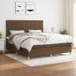Preview: ARDEBO.de - Boxspringbett mit Matratze Dunkelbraun 160x200 cm Stoff