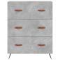 Preview: Kommode Betongrau 69,5x34x90 cm Holzwerkstoff