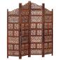 Preview: ARDEBO.de - 4-tlg. Raumteiler Handgeschnitzt Braun 160×165 cm Mangoholz