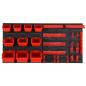 Preview: 35-tlg Stapelboxen-Wandregal Rot & Schwarz 77x39cm Polypropylen
