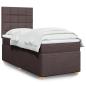Preview: ARDEBO.de - Boxspringbett mit Matratze Dunkelbraun 80x200 cm Stoff