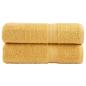 Preview: Premium Duschtücher SOLUND 2 Stk. Gold 70x140 cm 600 g/m²
