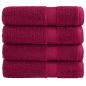 Preview: Premium Handtücher SOLUND 4 Stk. Bordeaux 50x100 cm 600 g/m²