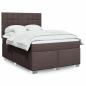 Preview: ARDEBO.de - Boxspringbett mit Matratze Dunkelbraun 160x200 cm Stoff