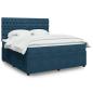 Preview: ARDEBO.de - Boxspringbett mit Matratze Dunkelblau 180x200 cm Samt