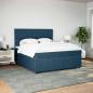 Preview: Boxspringbett mit Matratze Dunkelblau 180x200 cm Samt