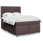 Preview: ARDEBO.de - Boxspringbett mit Matratze Dunkelbraun 160x200 cm Stoff